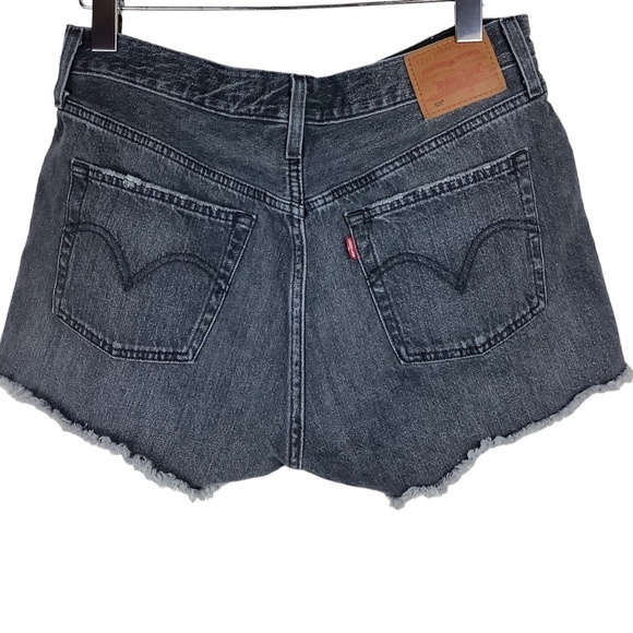 LEVI’S 501 DISTRESSED GRAY JEANS SHORTS - Picture 10 of 11